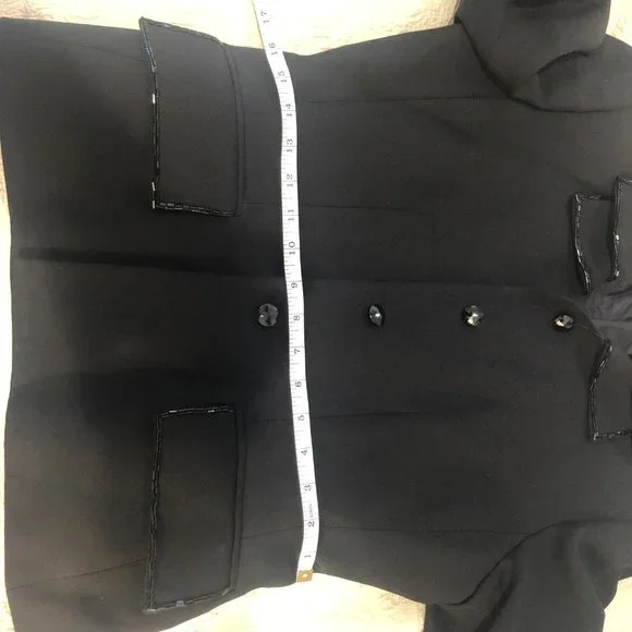 Kasper Jacket Black with Black Sequin Detail Size 8 - Picture 9 of 13